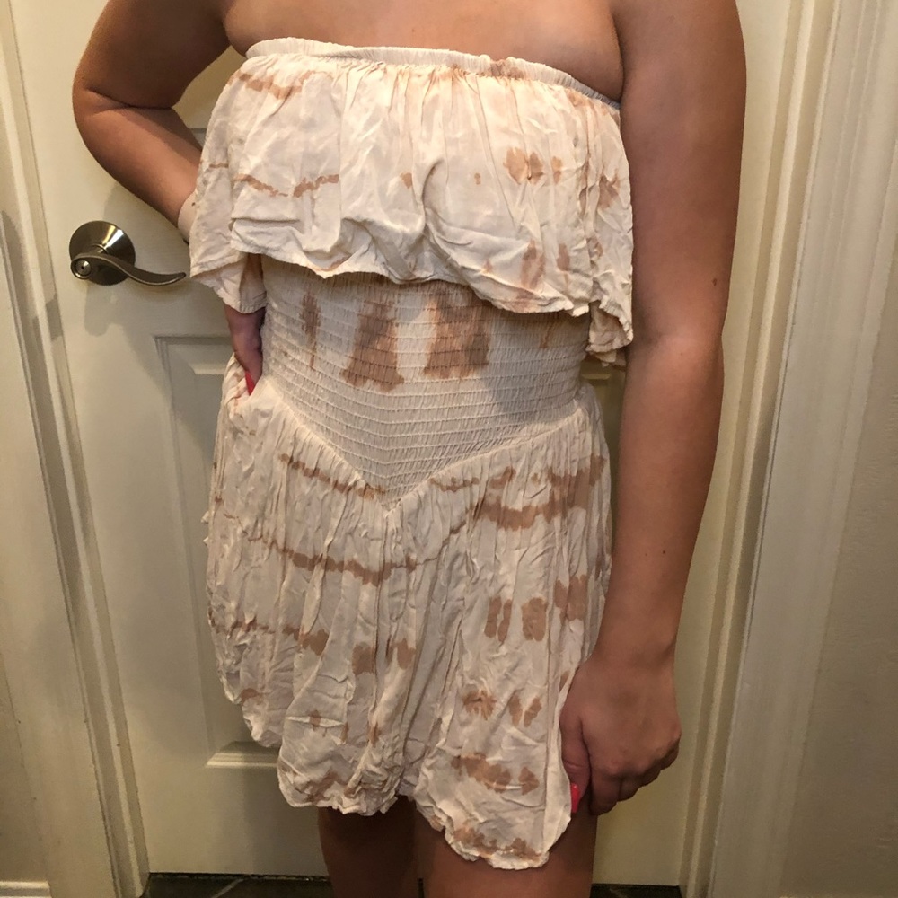 White and brown romper